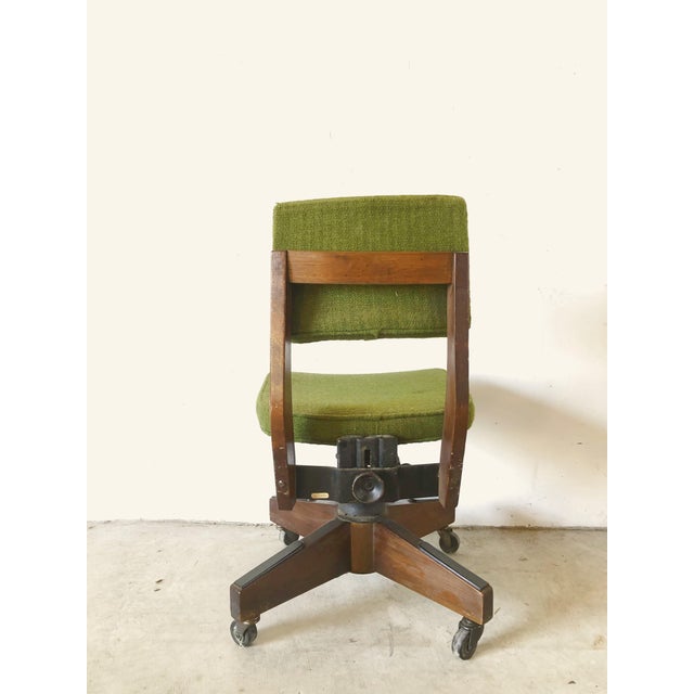 Mid Century Modern Olive Green Desk Chair With Wheels Chairish