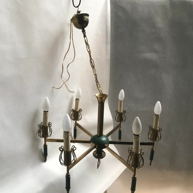 Art Deco Chandelier, 1950s For Sale - Image 6 of 18
