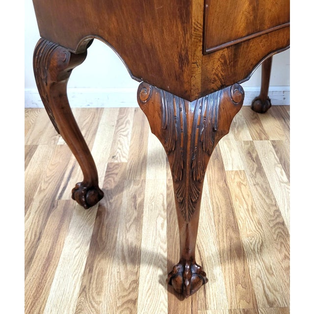 Antique English Queen Anne Walnut Cabinet on Stand Mirrored Cocktail Bar Chest For Sale - Image 11 of 18