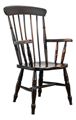 English 19th Century Carved Elm Windsor Chair
