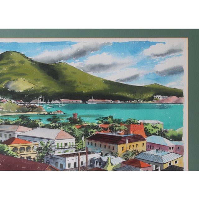Charlotte Amalie, St. Thomas Watercolor by Ira Smith 1959 For Sale - Image 4 of 17