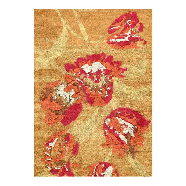 Modern Mid 20th Century Pasargad DC Hand Knotted Tabatian Rug For Sale - Image 3 of 4