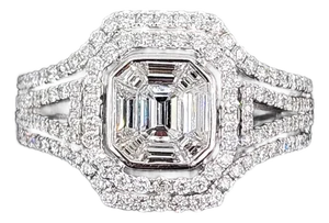 2.15 Ct Diamond Cluster Ring, Size 7