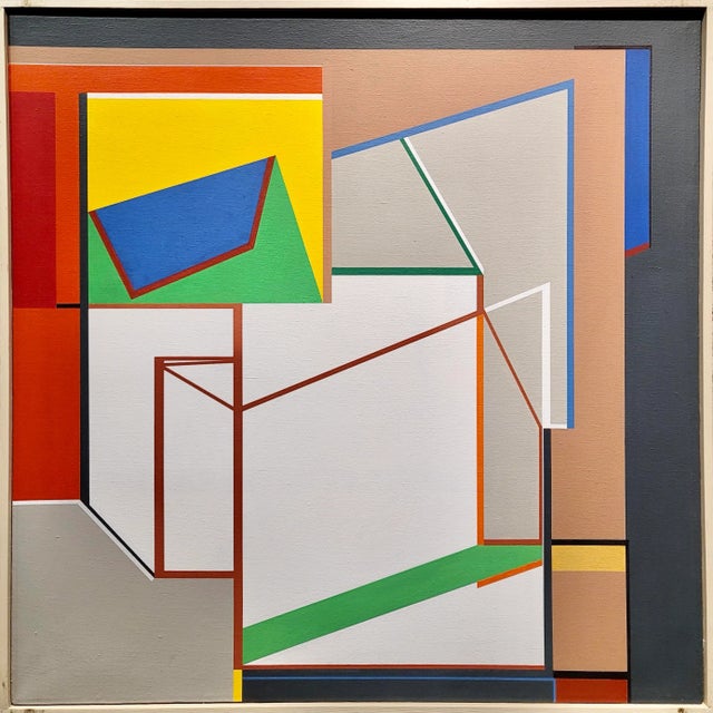 D. Crisp - Hard Edge Geometric Abstract - Oil Painting For Sale - Image 10 of 10