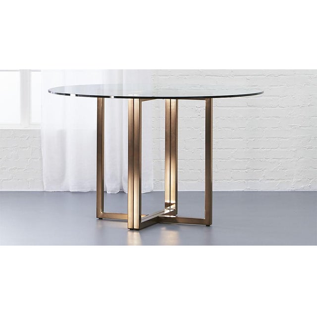 Cb2 Silverado Brass Dining Table Chairish