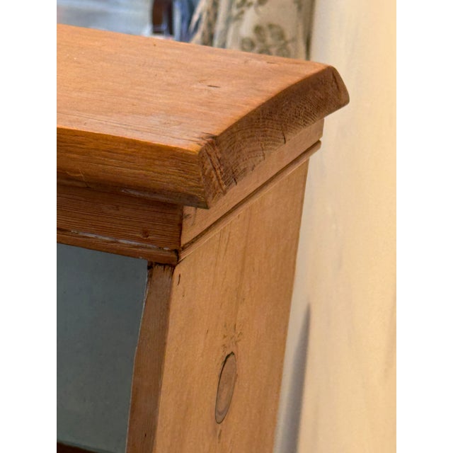 19th Century Pine Open Bookcase With Painted Blue Interior For Sale - Image 4 of 13