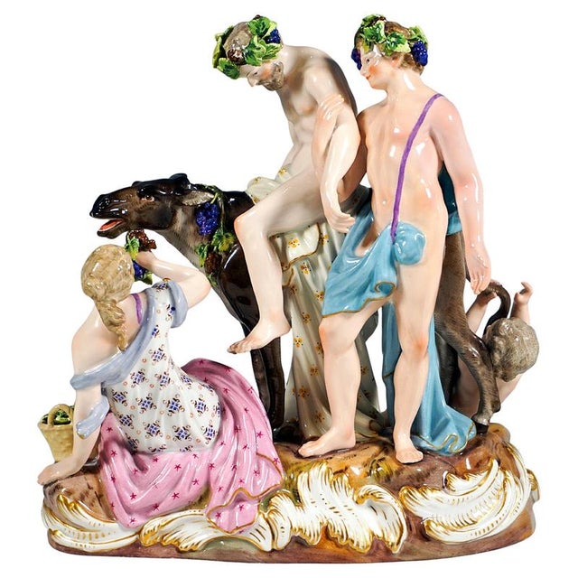 Bacchant Group with Drunken Silenus on Donkey by E. A. Leuteritz for Meissen, 1860 For Sale - Image 10 of 10