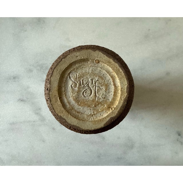 Ceramic Vintage Handmade Ceramic Vase With Volcanic Glaze For Sale - Image 7 of 8