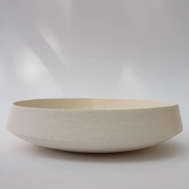 White Stoneware Pinakio Plate by Elena Vasilantonaki Unique Dimensions: ⌀ 34 x H 10 cm (Dimensions may vary) Materials:...
