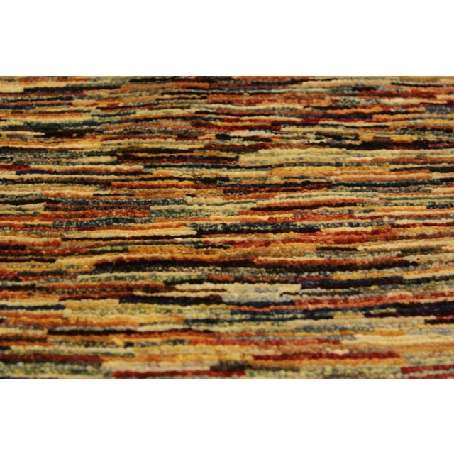 1990s 1990s 1990s Modern Gabbeh Beige/Blue Wool Rug - 4'3" X 5'3" For Sale - Image 5 of 9