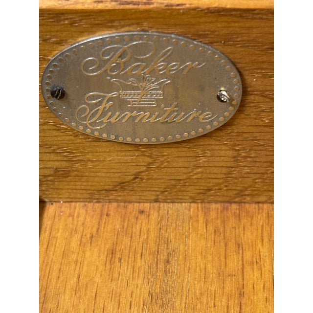 Vintage Chinoiserie-Style Burl Wood Writing Desk by Baker For Sale - Image 10 of 11