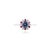 Royal Blue Sapphire Ruby Flower Wedding Ring With Diamonds in 14k White Gold Size 7 For Sale - Image 8 of 13