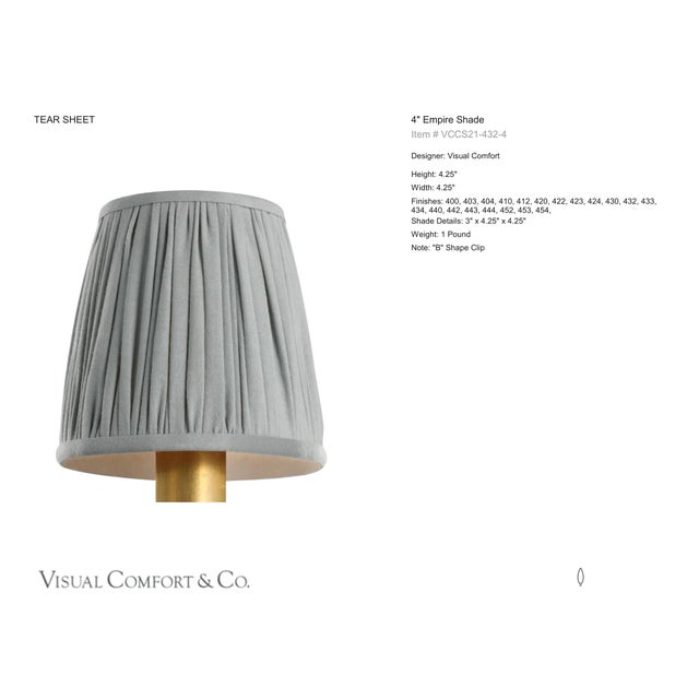 Visual Comfort Signature 4" Pleated Blue Linen Shade Designer: Visual Comfort Signature Height: 4.25" Base: Shade Details:...
