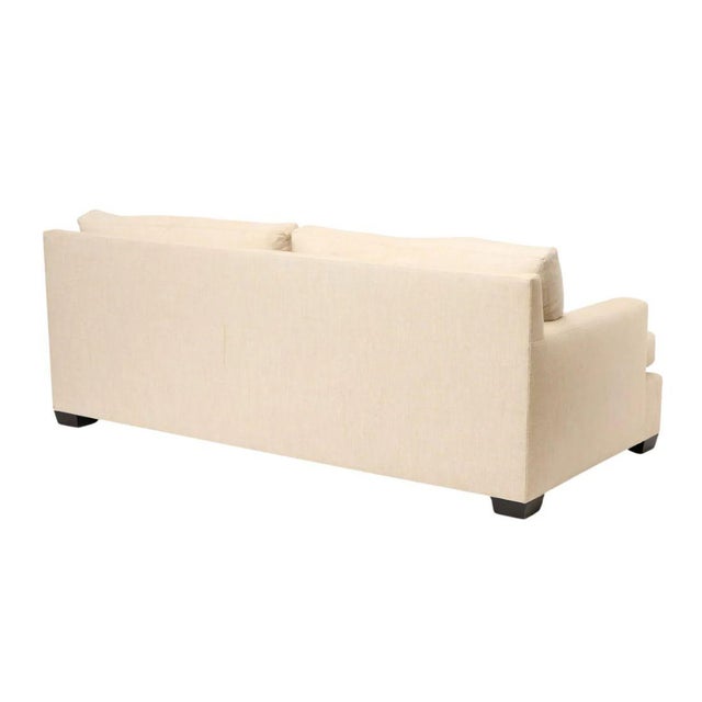 Contemporary John Boone Upholstered Sofa in Cream Cotton Fabric For Sale - Image 3 of 3