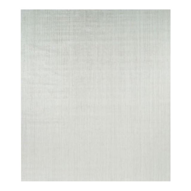 Rug & Kilim’s Oversized Textural Rug in Solid White and Silver-Gray Striae - 13x15 For Sale