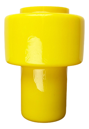 Mid-Century Yellow Glass Model 120 Table Lamp by Uno & Östen Kristiansson for Luxus, Vittsjö, Sweden, 1950s