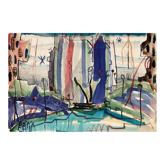 1950s Robert Colborne New York City Abstract Painting For Sale