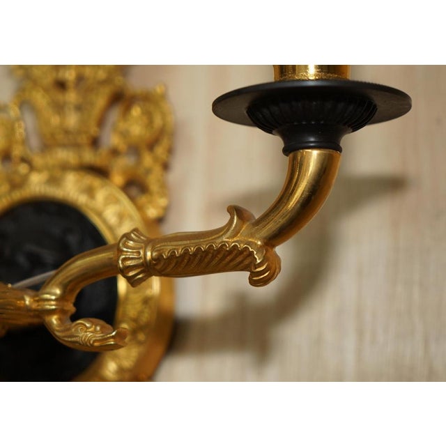 Italian 24ct Gold Plated Four Candle Sconces in Bronze, Set of 2 For Sale - Image 13 of 16