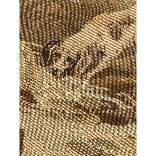 Large Vintage French Hunting with Hounds Jacquard Tapestry in the style of Aubusson, 1970s For Sale - Image 13 of 18