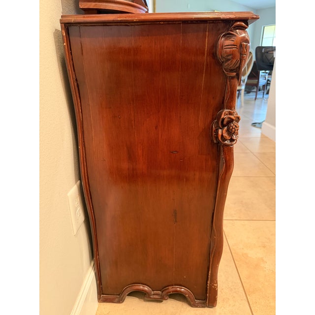 Art Nouveau 1990s Art Noveau Revival Cabinet - Hand Carved Mahogany. For Sale - Image 3 of 4