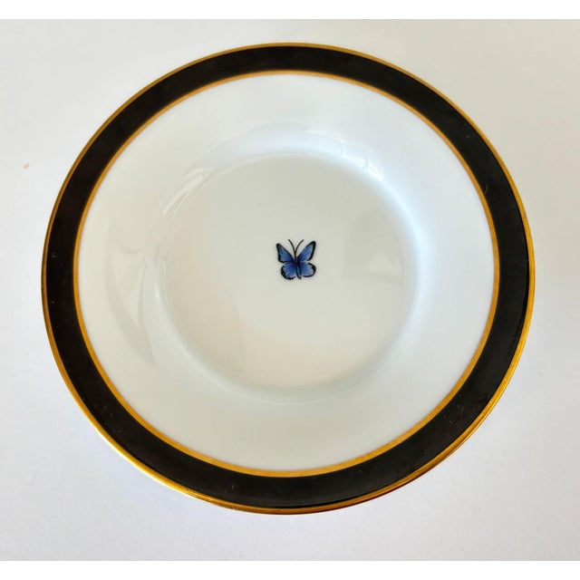 Lynn Chase Designs Jaguar Jungle Saucer Dish Black Border and 24k Gold Rim For Sale In Palm Springs - Image 6 of 6