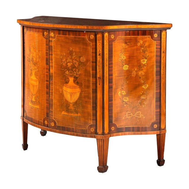 19th Century George III Harewood and Marquetry Cabinet For Sale - Image 15 of 15
