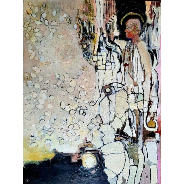 Textile 48 X 36 Inches Abstract Oil Painting by Lynn Christian. Title: Etoile. 2025 For Sale - Image 7 of 7