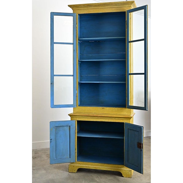 English 19th Century Tall Painted Bookcase For Sale - Image 4 of 9