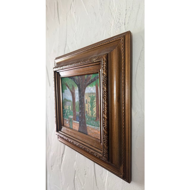 Late 20th Century Original Brutalist Landscape Oil on Canvas, Signed by Artist For Sale - Image 4 of 10