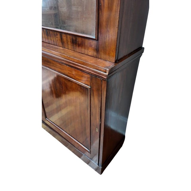 Wood Late 19th and Early 20th C. Glazed Mahogany Library Cabinets - A Pair For Sale - Image 7 of 12