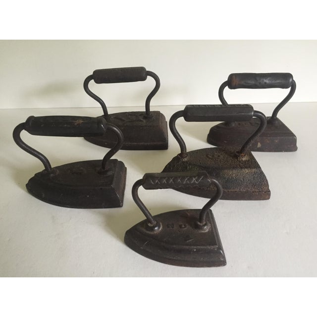 Antique Cast Iron Industrial Primitive Hand Irons Set of 5 Chairish