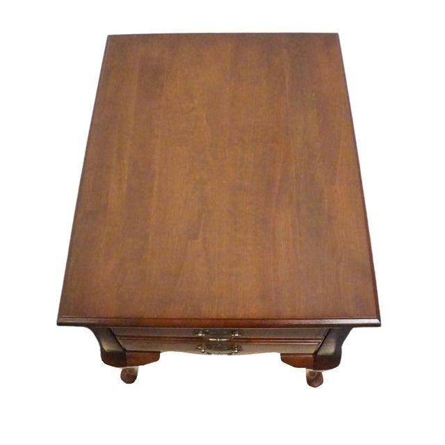 Bassett Furniture Solid Cherry Traditional Style 21" Accent End Table For Sale - Image 9 of 12