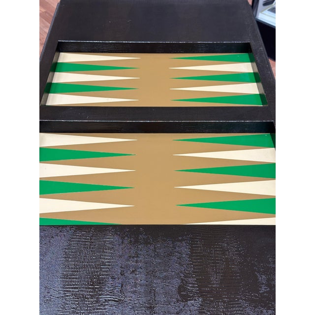 Mid 20th Century Faux Snakeskin Game Table with Removable Top For Sale - Image 10 of 18