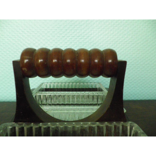 Serving Dishes in Glass, Mirror and Wood, 1950s, Set of 4 For Sale - Image 11 of 14