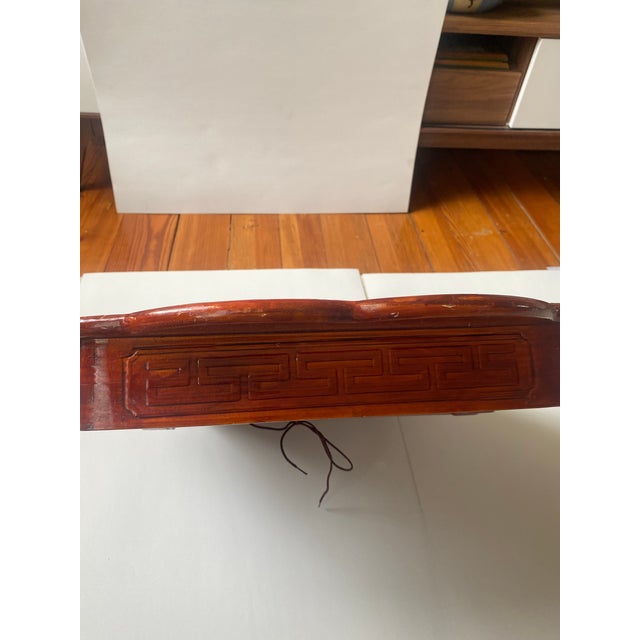 Vintage Korean-Style Low Ornate Wood Folding Table/Tea/Dining Tray For Sale - Image 11 of 12