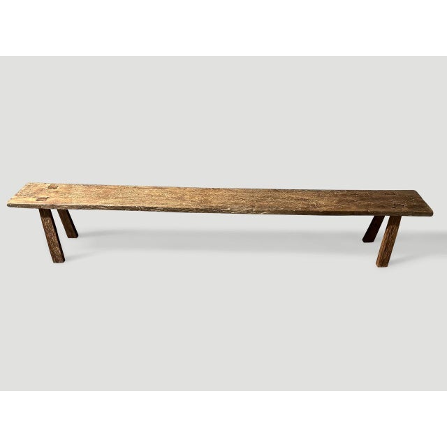 Wabi Sabi teak bench celebrating the cracks and crevices and all the other marks that time and loving use have left...
