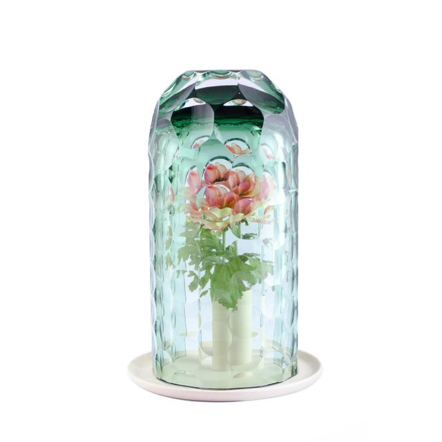 Contemporary Tall Green Op Vase by Bilge Nur Saltik For Sale - Image 3 of 7