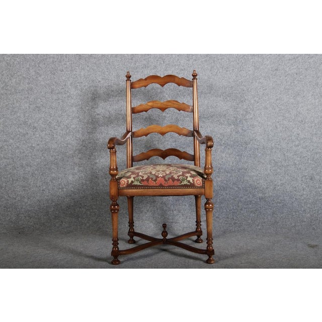 Vintage Baroque Style Armchair in Walnut, 1940 For Sale - Image 10 of 18