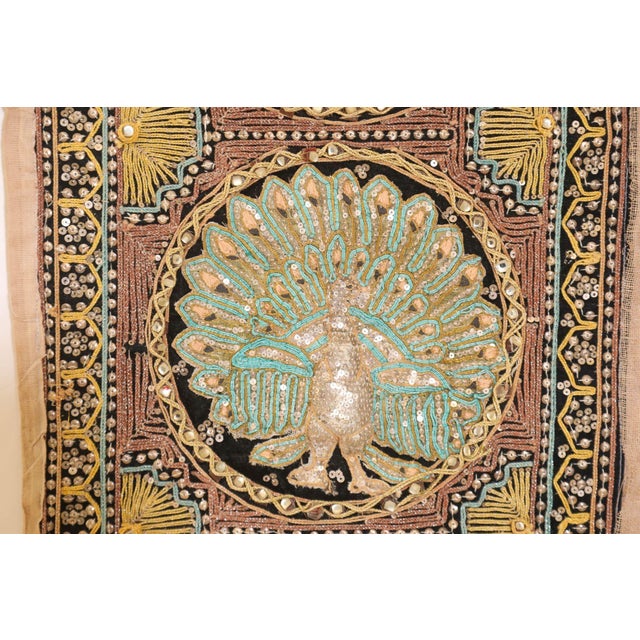 Mid 20th Century Vintage Burmese Kalaga Tapestry Embroidered Wall Hanging 1960 For Sale - Image 5 of 12