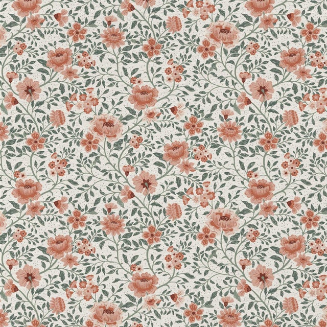 Contemporary Annabelle Wallpaper in Clay Garden — Traditional, Made to Order For Sale - Image 3 of 6