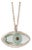 Green Evil Eye Pendant Positive Energy Sterling Silver Chain Necklace For Sale