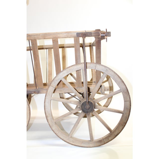 Wood Farm Cart Vintage European Wagon 49 X 29 X 49 For Sale - Image 7 of 15