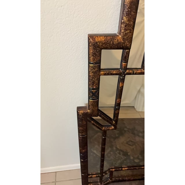 Vintage Faux Tortoise Shell Finish Mirror For Sale - Image 4 of 10