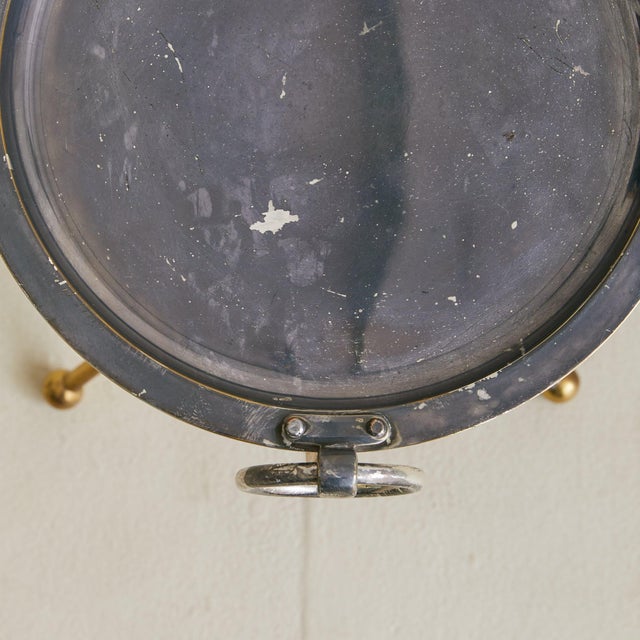 Spanish Brass + Silverplate Tripod Tray Table, 1960s For Sale - Image 9 of 9
