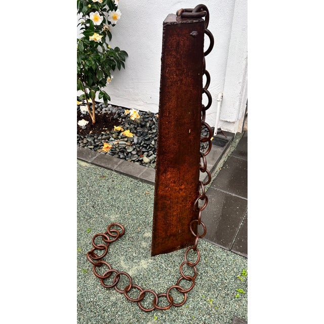 Large Industrial Steel Garden Bell Sculpture/Rusted Steel Art This heavy duty piece combines raw architectural lines with...