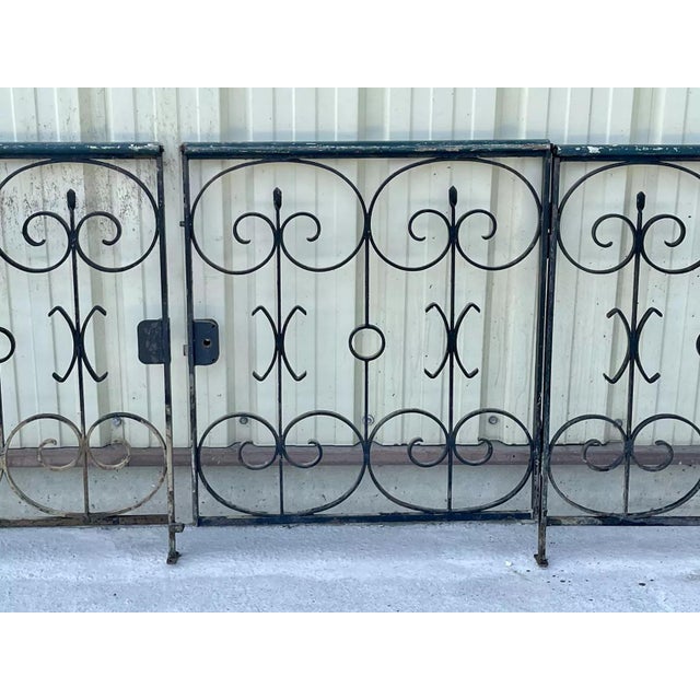 Wrought Iron Garden Gate and Railing, 1950s For Sale - Image 5 of 9