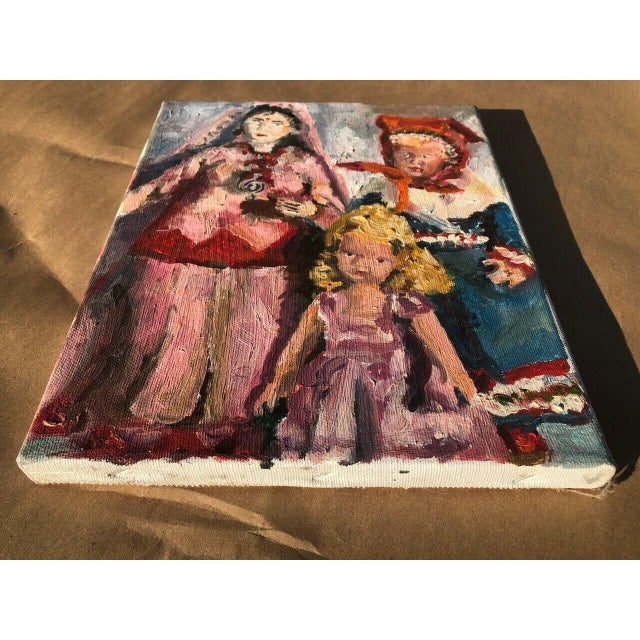 Vintage Dolls in European Folk Costumes Oil Painting For Sale - Image 11 of 11