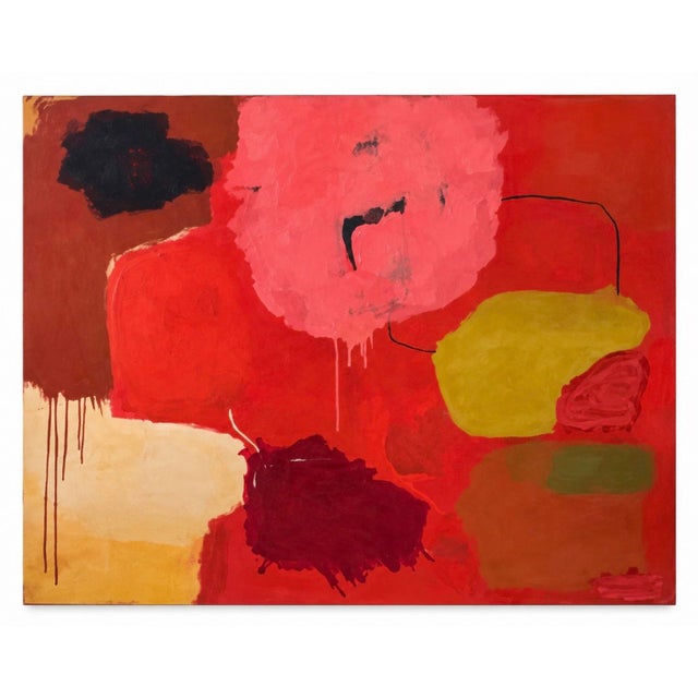Contemporary Large Abstract Painting in Rich Red Colors by Artist John Luckett, 48” X 60” For Sale - Image 3 of 8