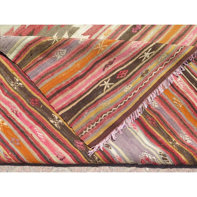 Mid 20th Century 60s Turkish Rugs for Living Room Kilim Area Rug For Sale - Image 4 of 11
