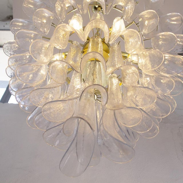 Italian Petal Suspension Lamp in Murano Glass For Sale - Image 9 of 14
